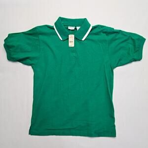 Vintage New Polo Picone Sport Green White Collar 90s Womens M Shirt